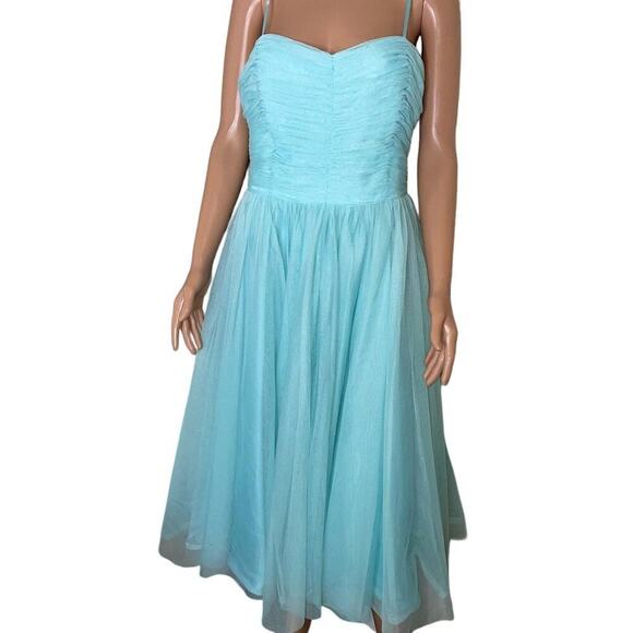 Pearl Georgina Chapman Mint Blue Prom Dress Evening Gown Formal sweetheart SZ 12 - Picture 10 of 11